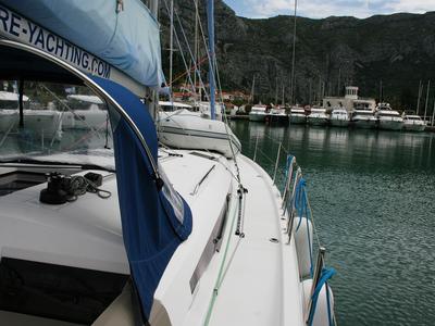 Deck of Modesty, a Jeanneau Sun Odyssey 440 sailboat at Dubrovnik, Croatia