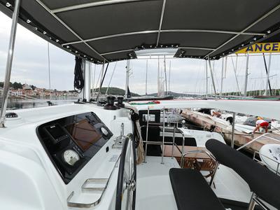 Cockpit of Air Wave, a Lagoon 42 catamaran at Općina Rogoznica, Croatia