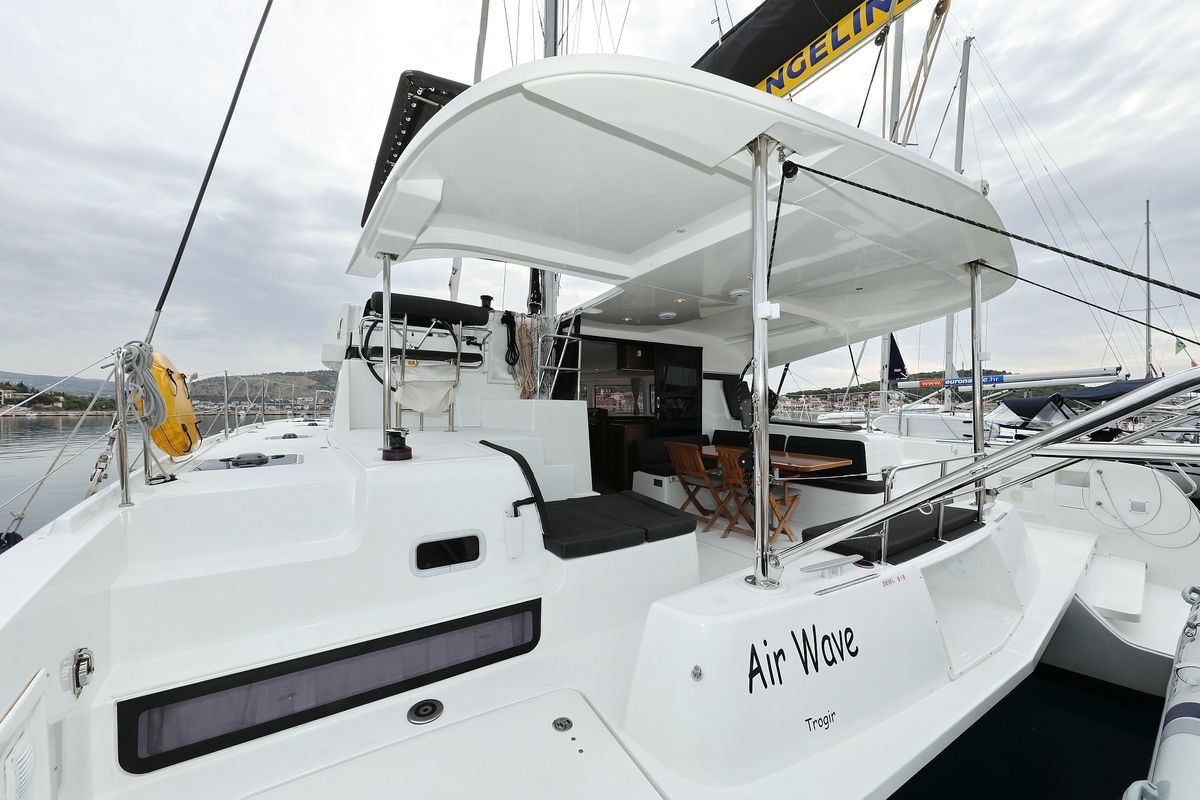 Exterior view of Air Wave, a Lagoon 42 catamaran at Općina Rogoznica, Croatia