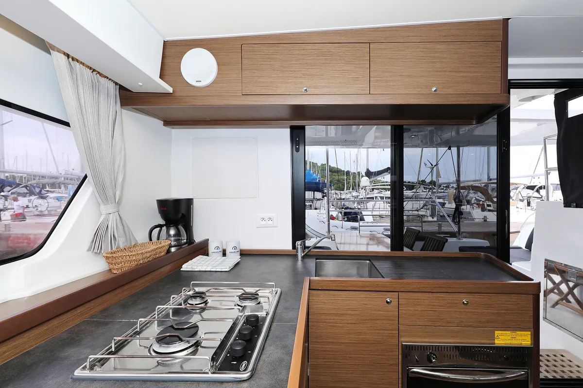 Galley of Air Wave, a Lagoon 42 catamaran at Općina Rogoznica, Croatia