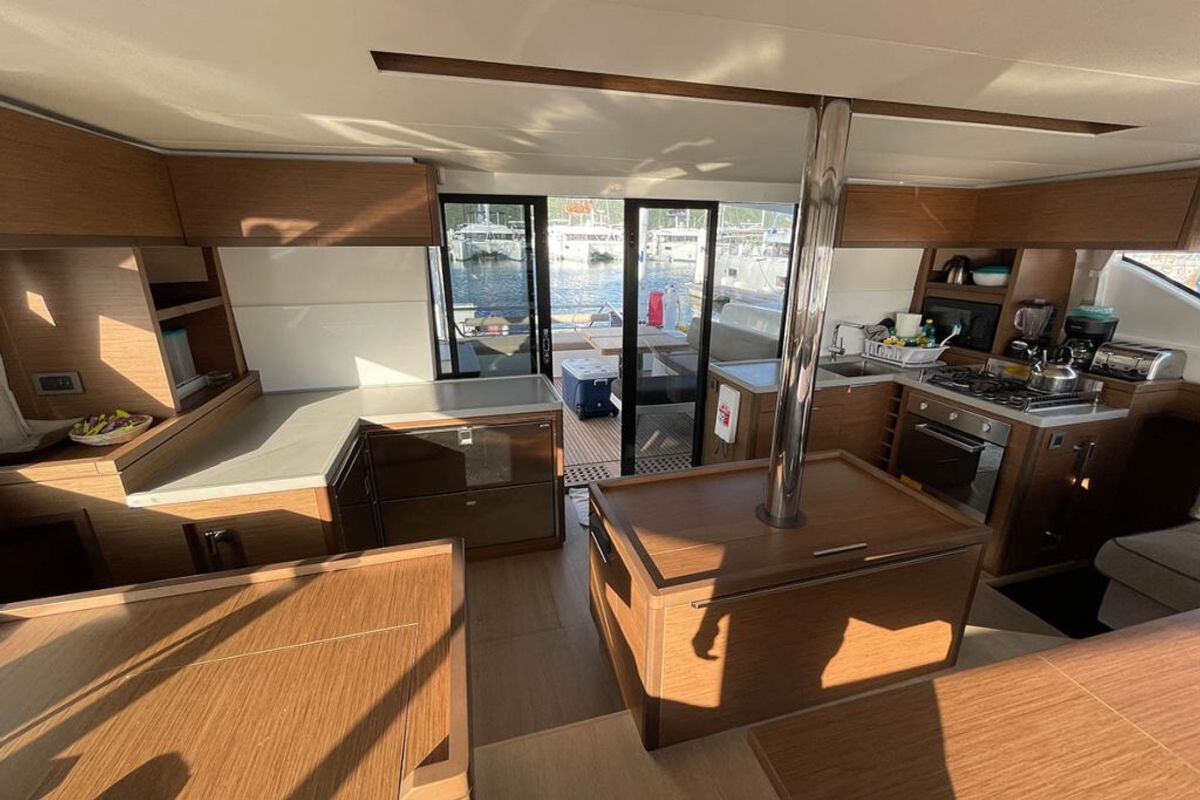 Galley of Pura Vida, a Lagoon 450 catamaran at Ribishi, Saint Vincent and the Grenadines