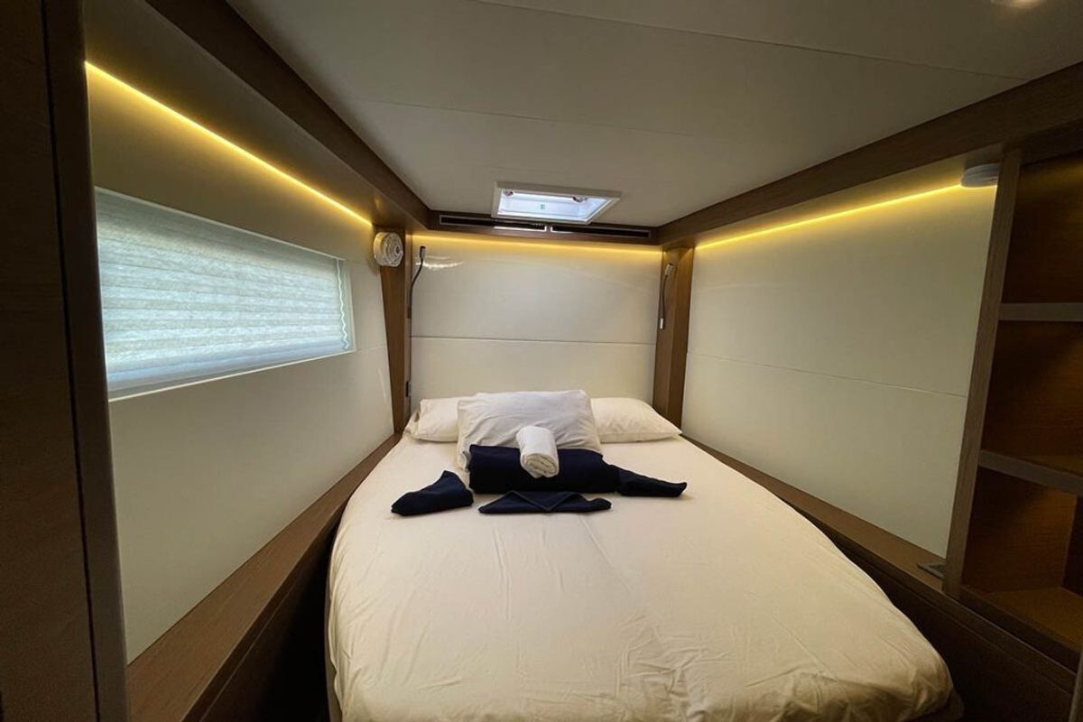 Cabin on Pura Vida, a Lagoon 450 catamaran at Ribishi, Saint Vincent and the Grenadines