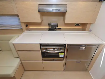 Galley of Nausicaa II, a Hanse Yachts Hanse 588 sailboat at Salerno, Italy