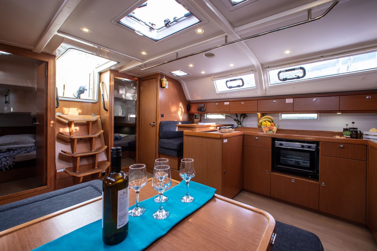 Galley of Philoctetes, a Bavaria Cruiser 51 sailboat at Athens, Greece