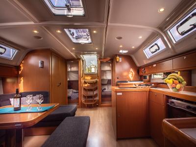 Salon of Philoctetes, a Bavaria Cruiser 51 sailboat at Athens, Greece