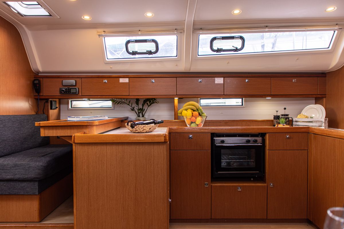 Galley of Philoctetes, a Bavaria Cruiser 51 sailboat at Athens, Greece