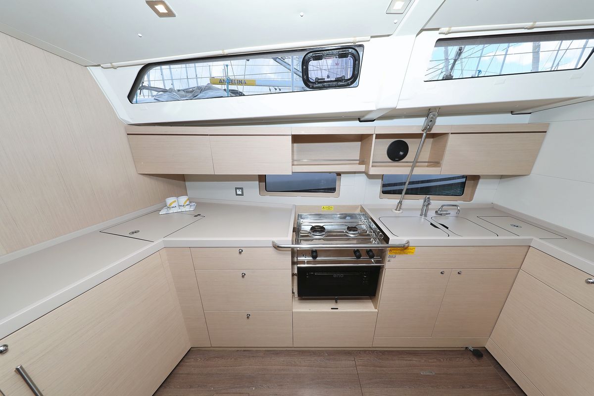 Galley of Arabella, a Beneteau Oceanis 46.1 sailboat at Grad Biograd na Moru, Croatia