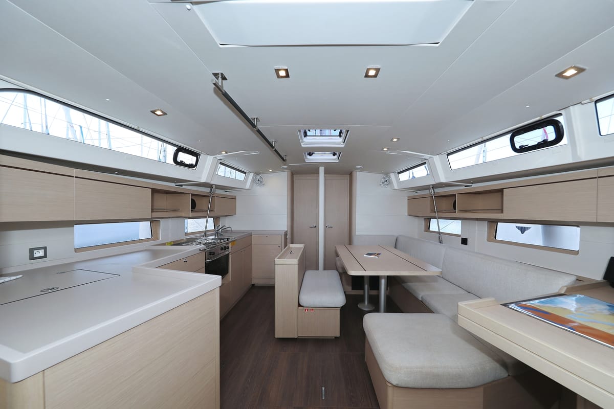 Salon of Arabella, a Beneteau Oceanis 46.1 sailboat at Grad Biograd na Moru, Croatia