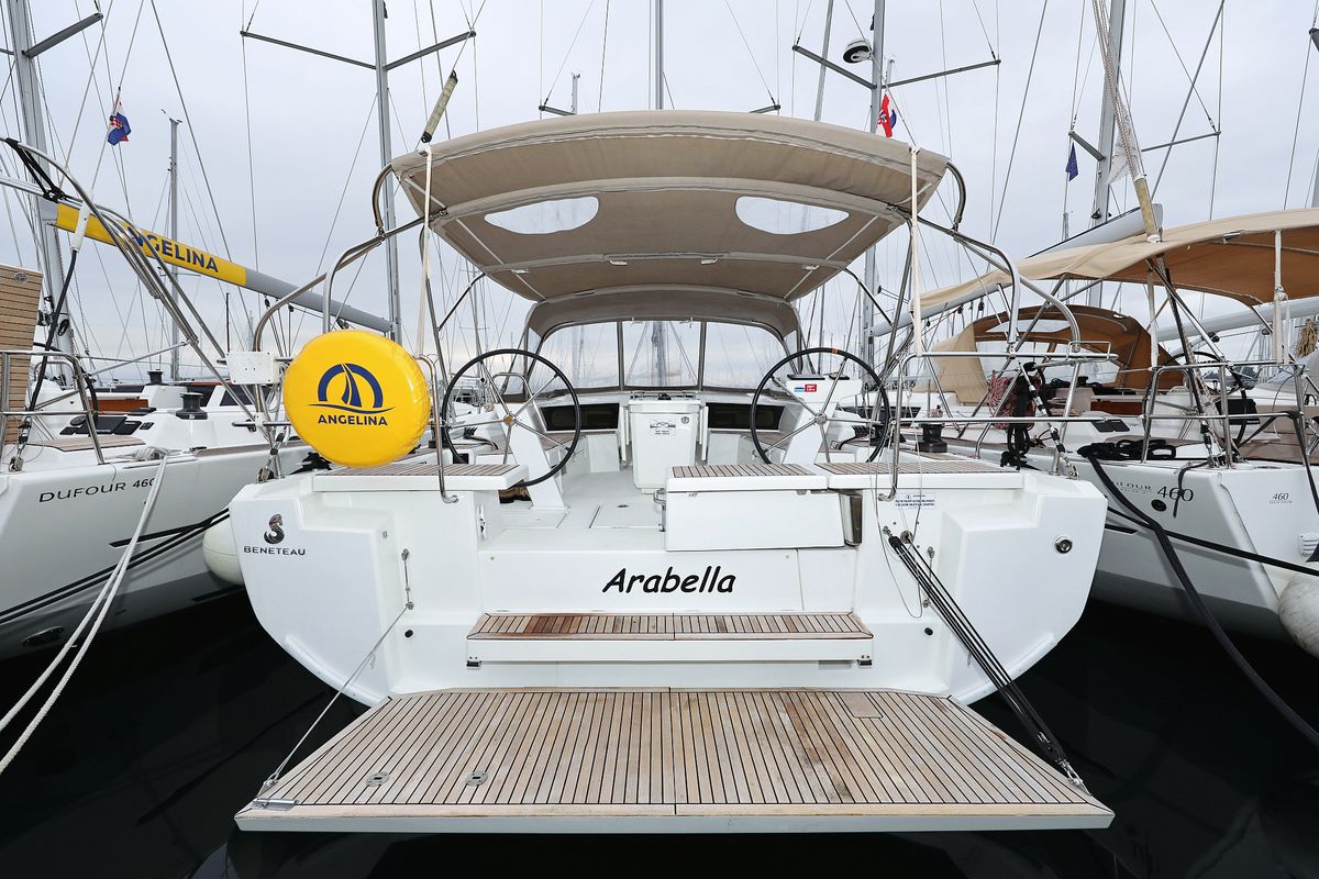 Exterior view of Arabella, a Beneteau Oceanis 46.1 sailboat at Grad Biograd na Moru, Croatia