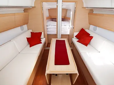 Salon of NIKE, a Beneteau First 35 sailboat at Grad Pula, Croatia