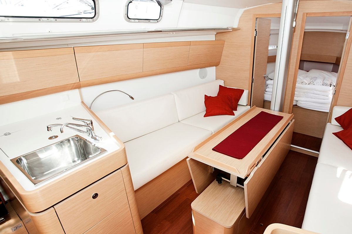 Galley of NIKE, a Beneteau First 35 sailboat at Grad Pula, Croatia