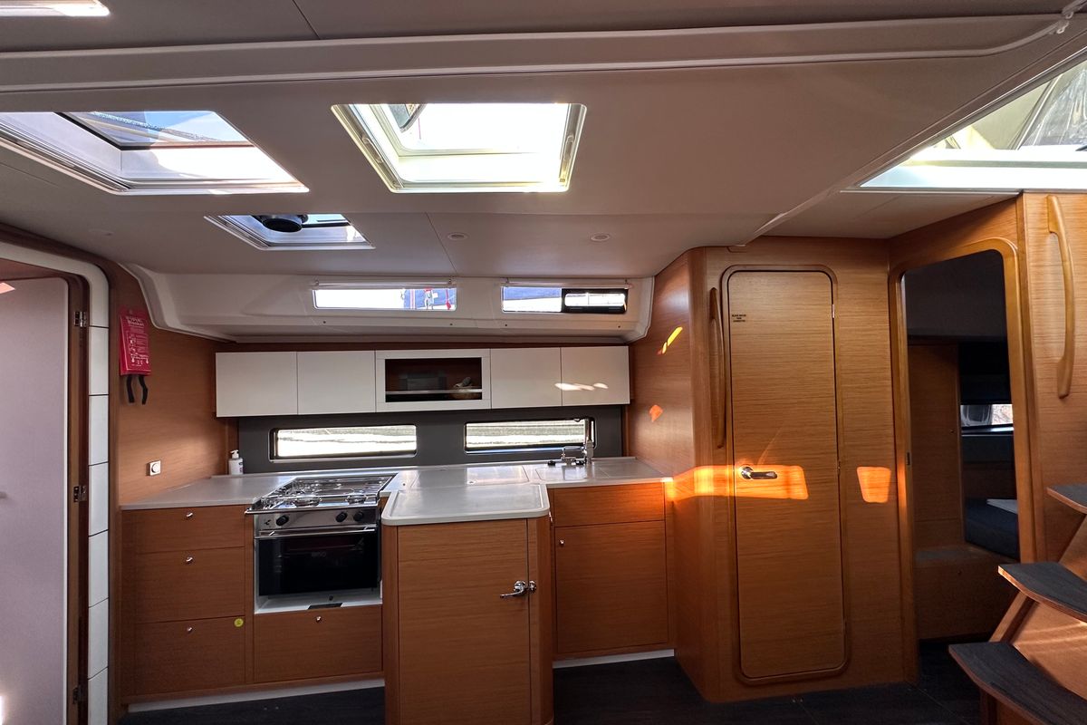 Galley of Celini, a Dufour 41 sailboat at Athens, Greece