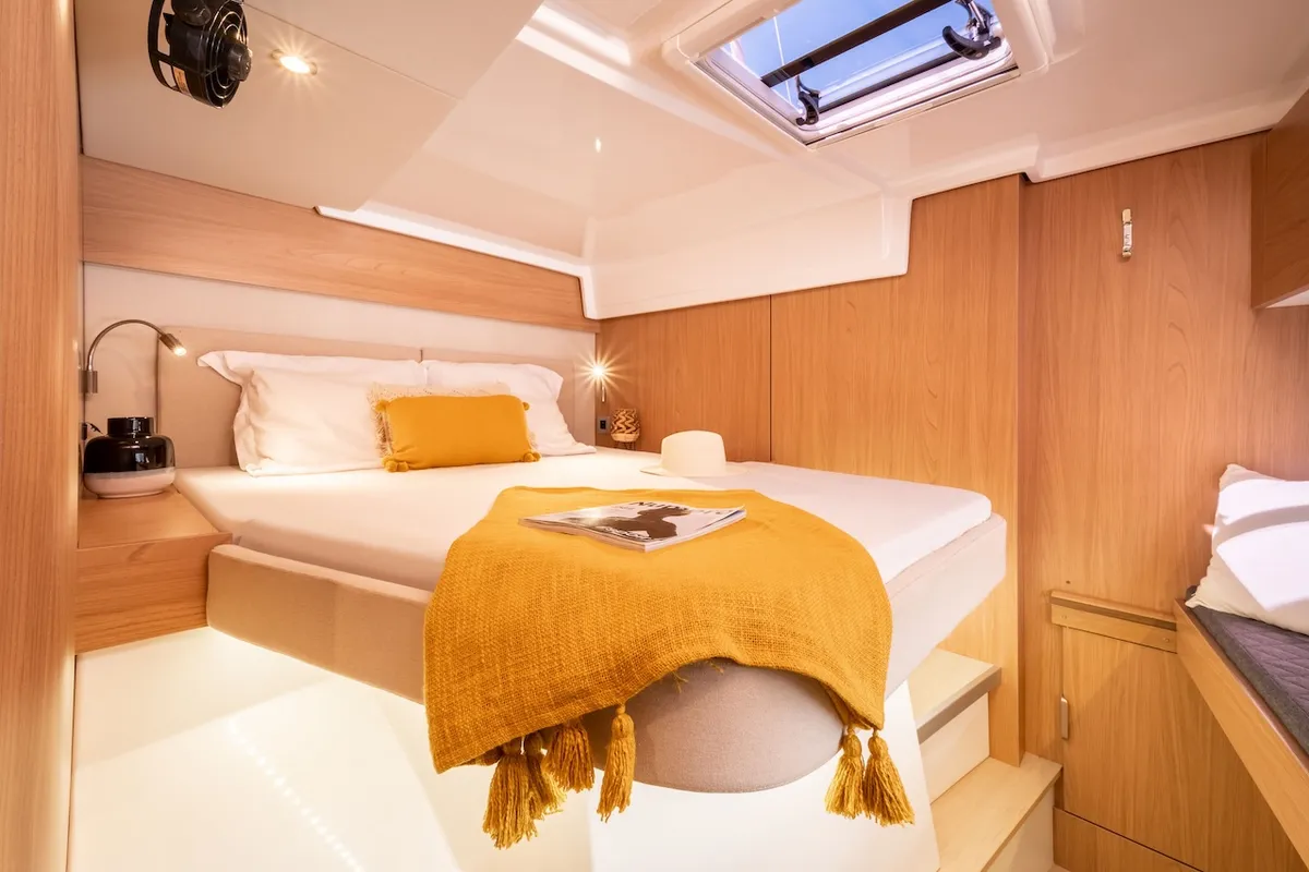 Cabin on Deep Breath, a Bali Catspace catamaran at Pirovac, Croatia