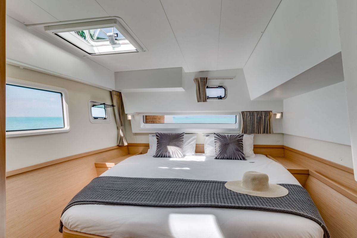 Cabin on One Dream, a Lagoon 42 catamaran at Municipal Unit of Lefkada, Greece