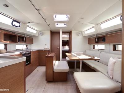 Galley of Luna, a Beneteau Oceanis 46.1 sailboat at Puntone di Scarlino, Italy