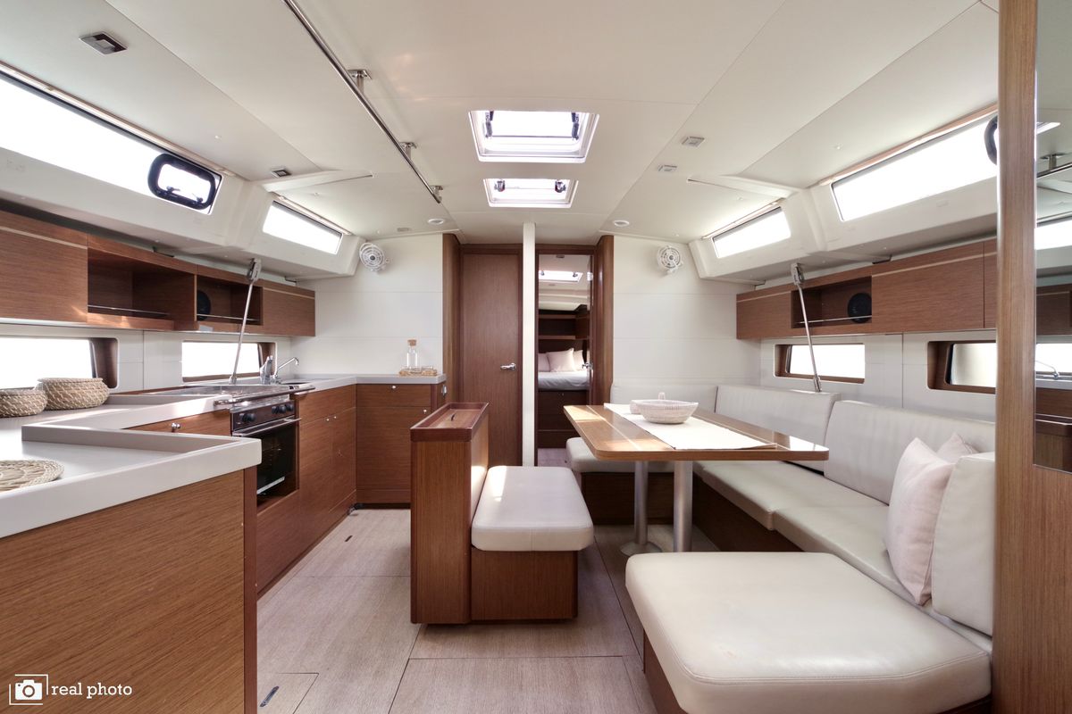 Galley of Luna, a Beneteau Oceanis 46.1 sailboat at Puntone di Scarlino, Italy