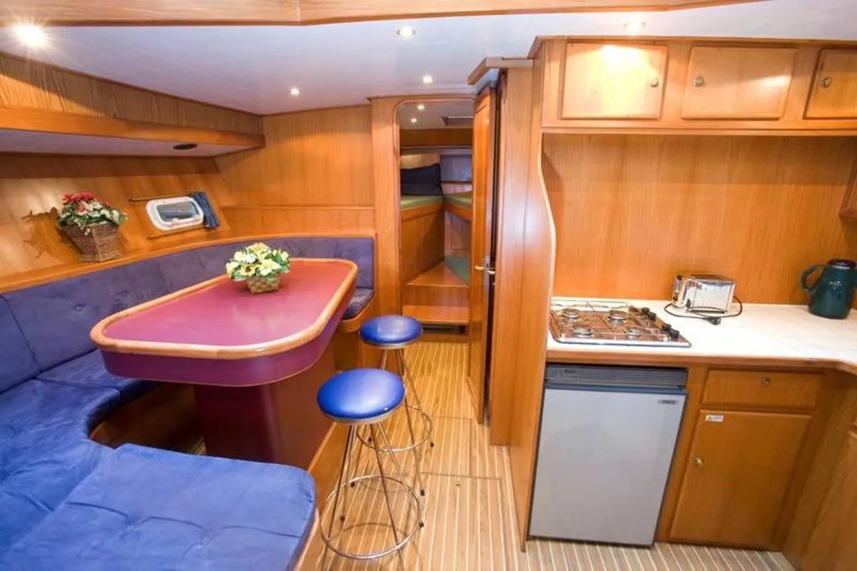 Salon of Drait 22, a De Drait Renal 50 motorboat at Drachten, Netherlands