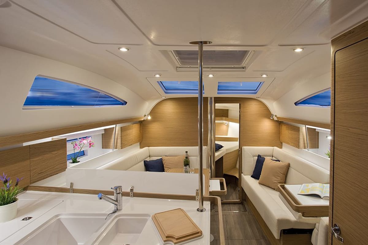 Salon of Thor, a Elan Impression 40 sailboat at Zadar, Croatia