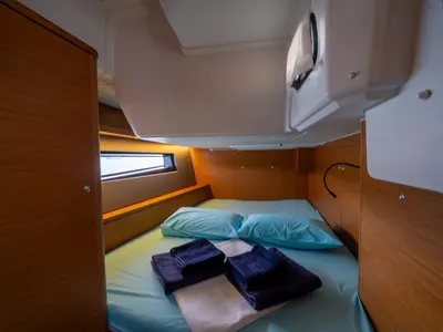 Cabin on Alfasyr, a Dufour 44 sailboat at Fethiye, Turkey