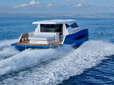 Exterior view of Falcon II, a Aventura Catamarans Aventura 38 SC catamaran at Cogolin, France