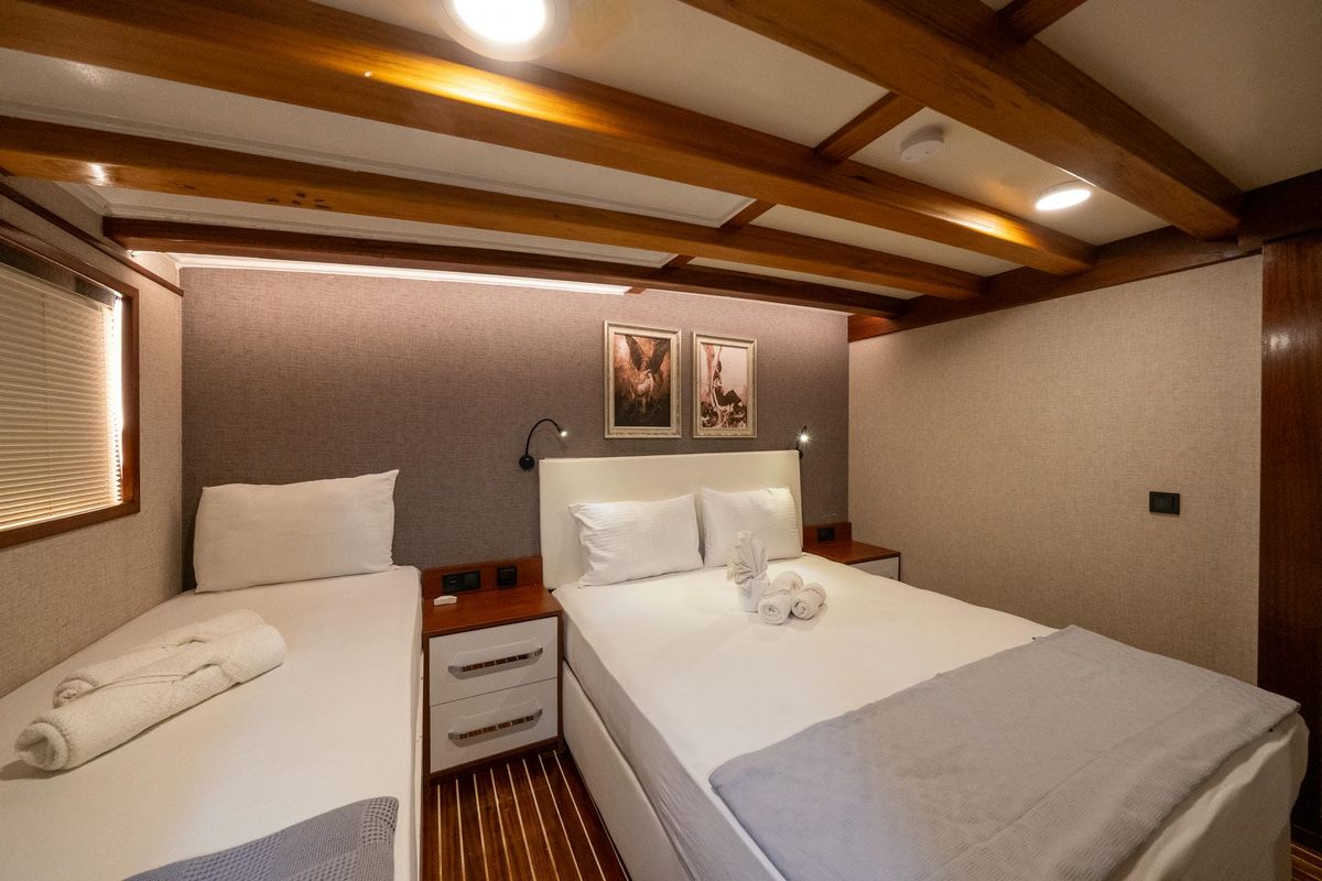 Cabin on Boreas, a Custom Made Boreas yacht at Bodrum, Turkey
