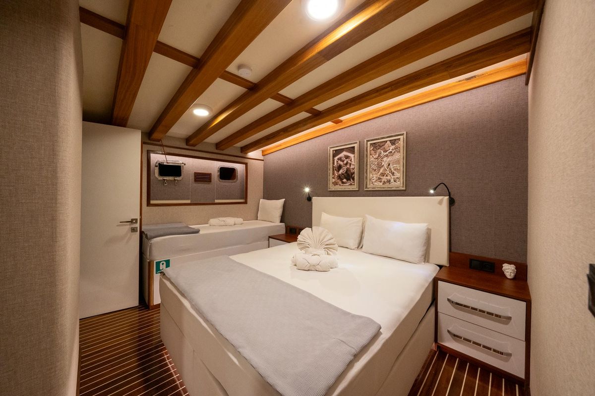 Cabin on Boreas, a Custom Made Boreas yacht at Bodrum, Turkey