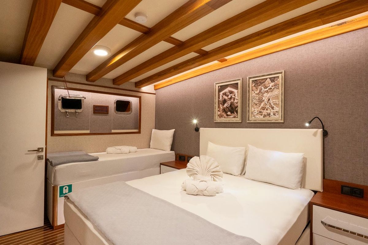 Cabin on Boreas, a Custom Made Boreas yacht at Bodrum, Turkey