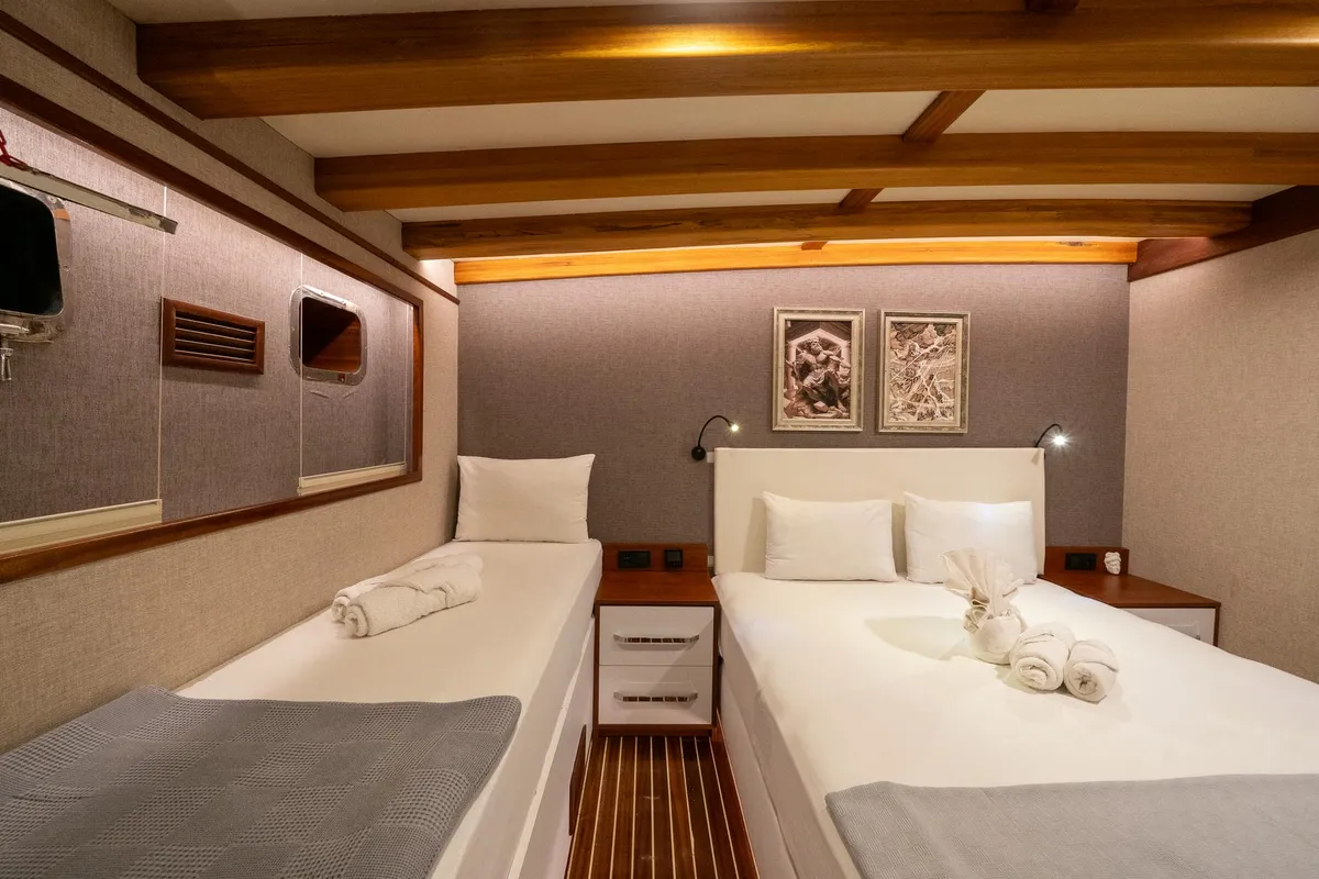 Cabin on Boreas, a Custom Made Boreas yacht at Bodrum, Turkey