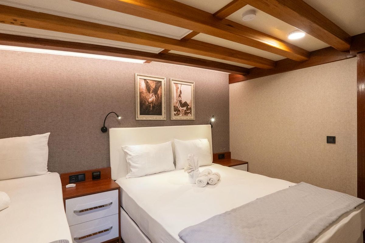Cabin on Boreas, a Custom Made Boreas yacht at Bodrum, Turkey