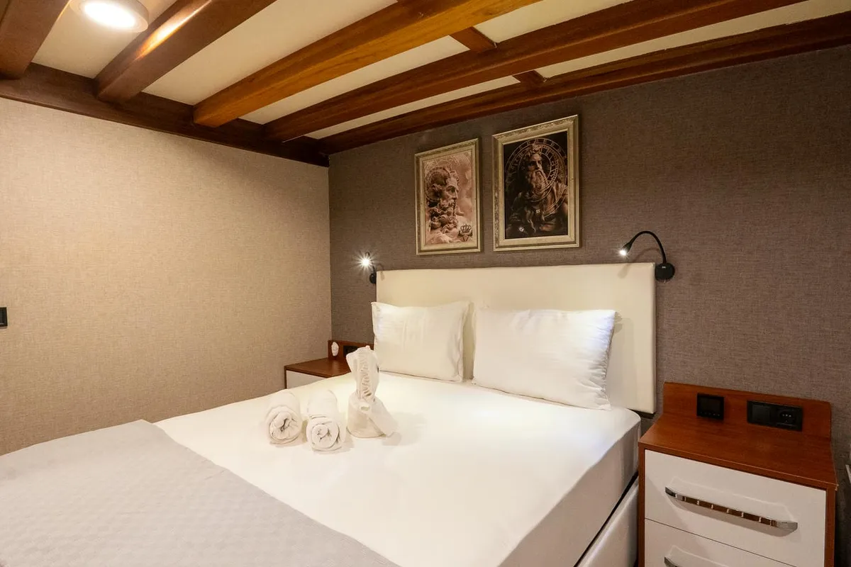 Cabin on Boreas, a Custom Made Boreas yacht at Bodrum, Turkey
