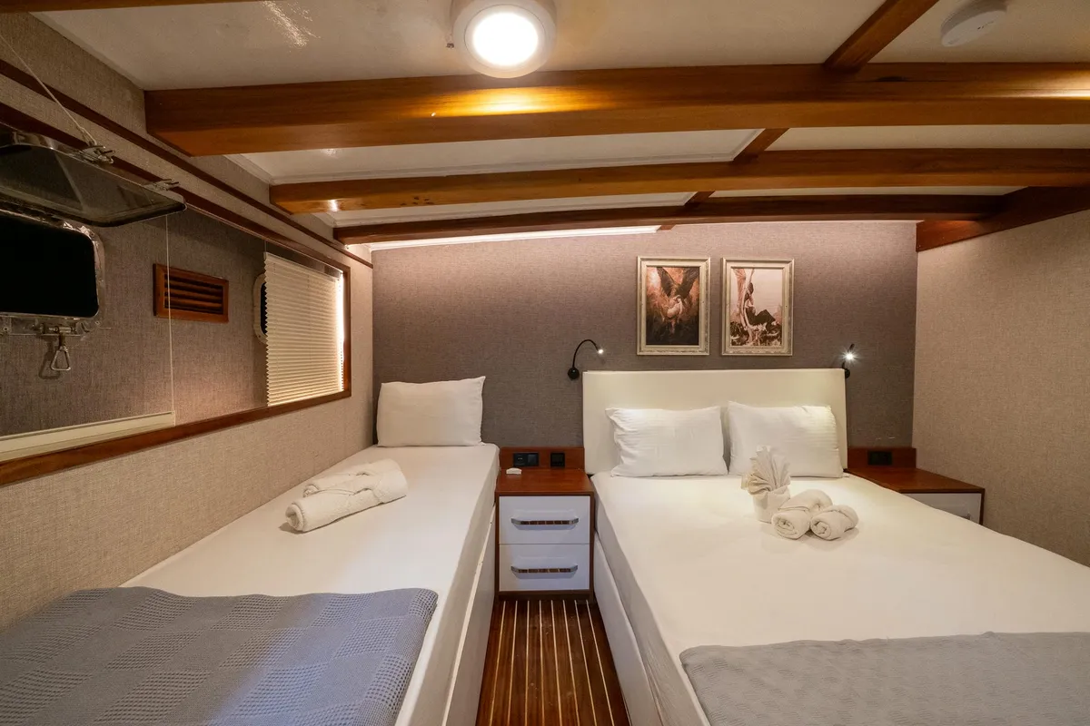 Cabin on Boreas, a Custom Made Boreas yacht at Bodrum, Turkey