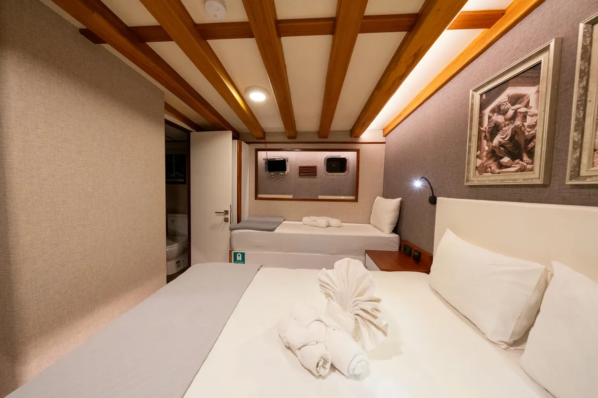 Cabin on Boreas, a Custom Made Boreas yacht at Bodrum, Turkey