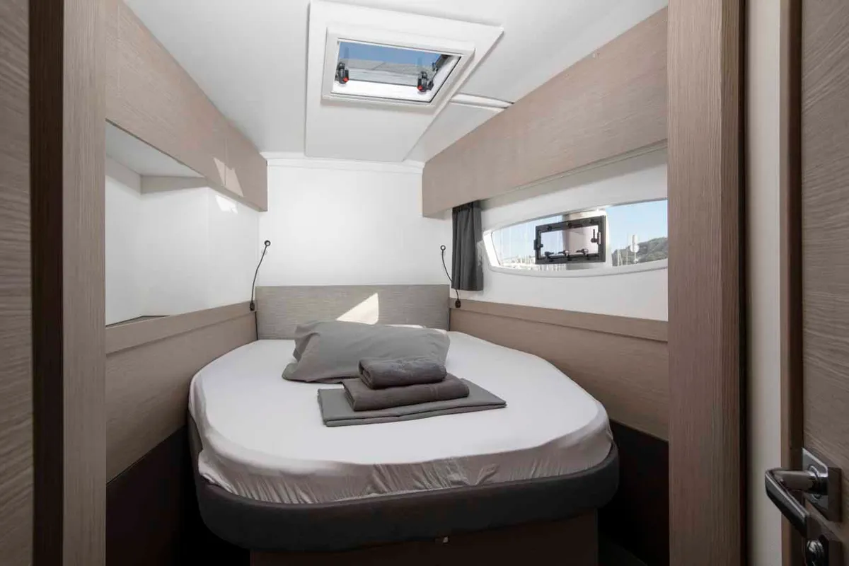 Cabin on Follow The Sun, a Fountaine Pajot Astrea 42 catamaran at Općina Medulin, Croatia