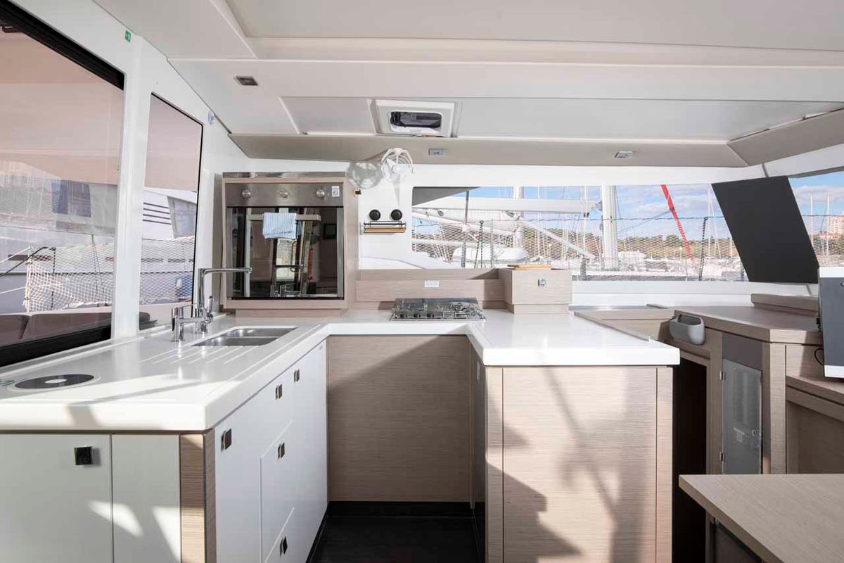 Galley of Follow The Sun, a Fountaine Pajot Astrea 42 catamaran at Općina Medulin, Croatia