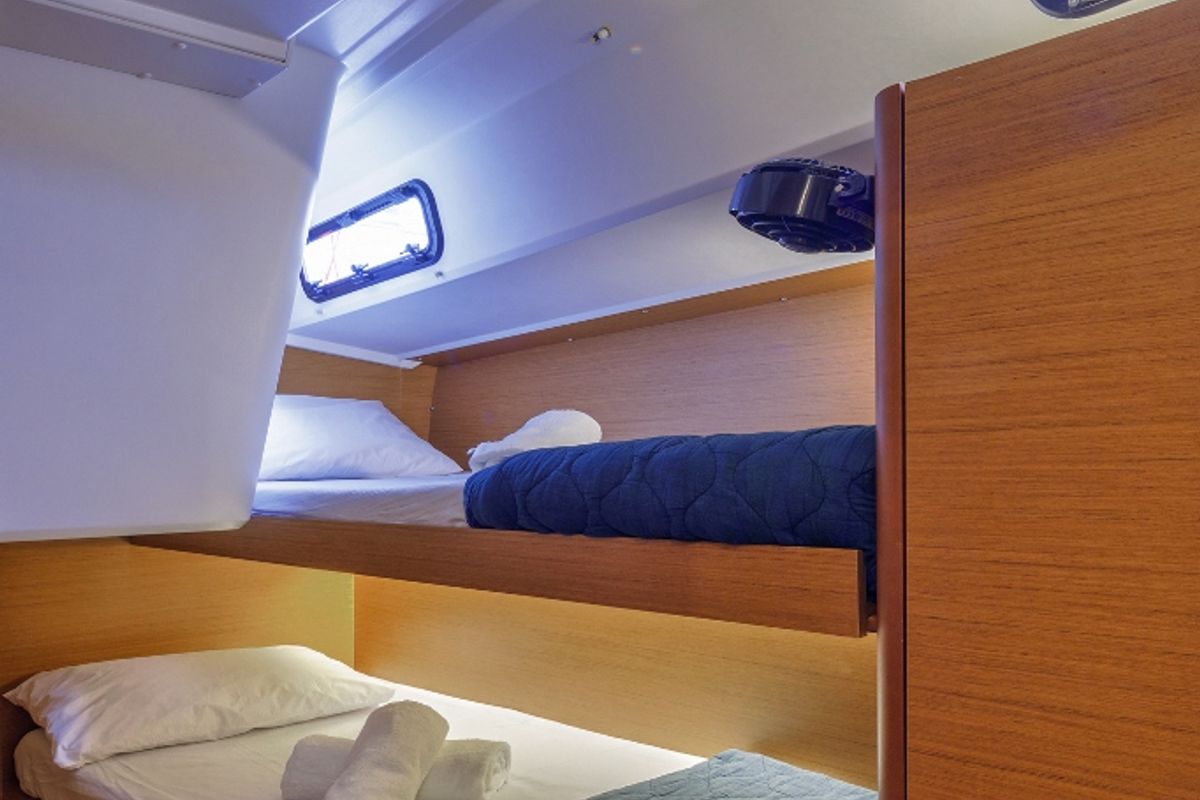 Cabin on Discovery Blue, a Jeanneau Sun Loft 47 sailboat at Municipal Unit of Nea Peramos, Greece