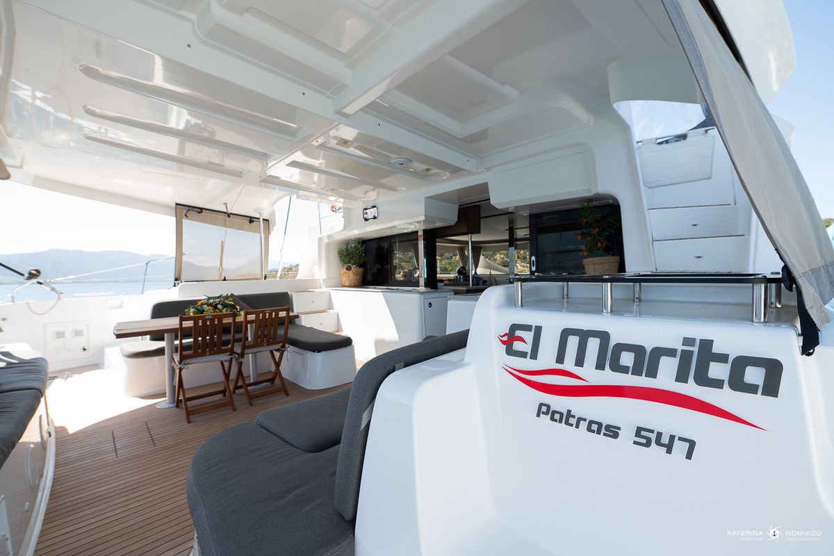 Deck of El Marita Brand New 2021 A/C & Generator Skippered, a Lagoon 46 catamaran at Municipal Unit of Lefkada, Greece