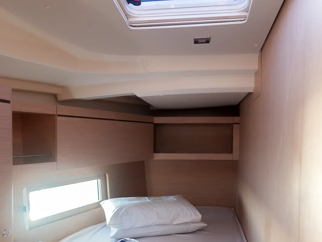 Head on Kos 46.4, a Beneteau Oceanis 46.1 sailboat at Athens, Greece