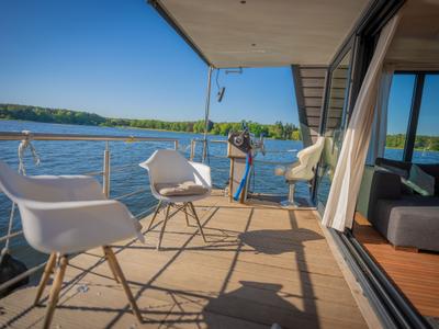 Deck of Juno, a Woma D13 motorboat at Fürstenberg/Havel, Germany