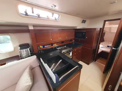 Galley of Maravillosa, a Hanse Yachts Hanse 545 sailboat at Split, Croatia