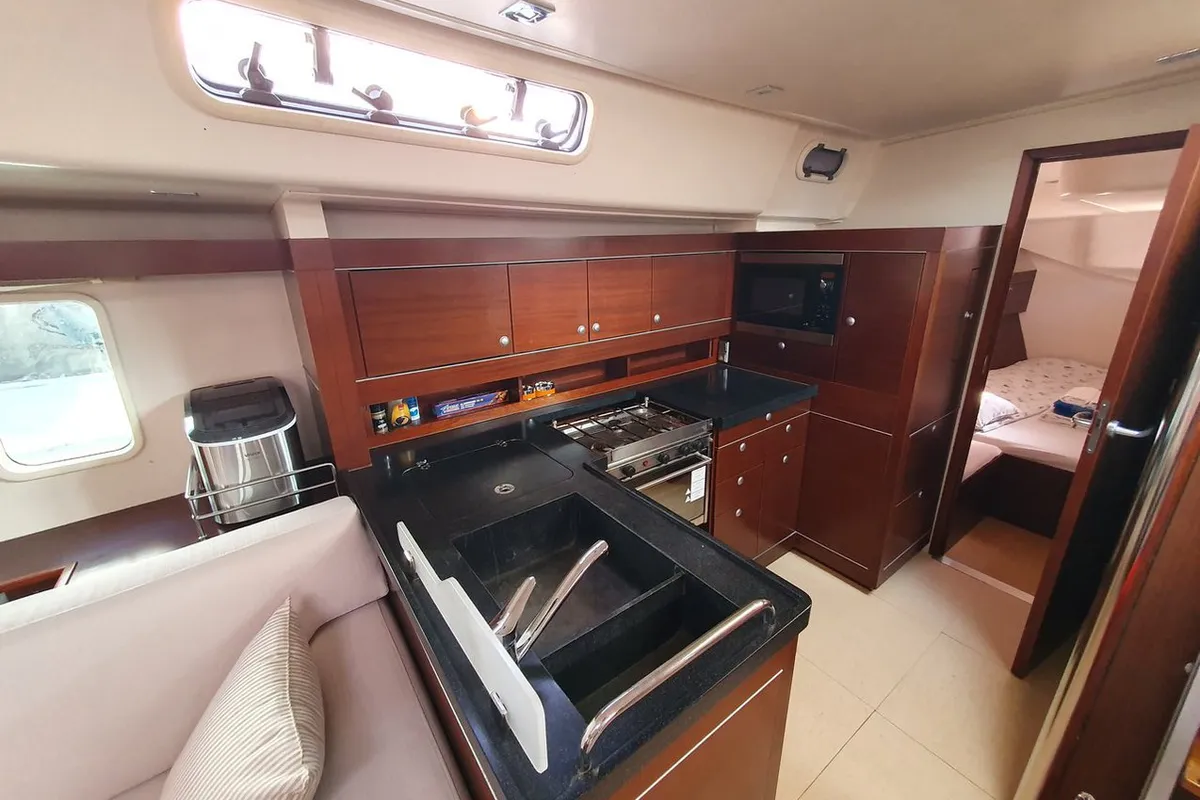 Galley of Maravillosa, a Hanse Yachts Hanse 545 sailboat at Split, Croatia