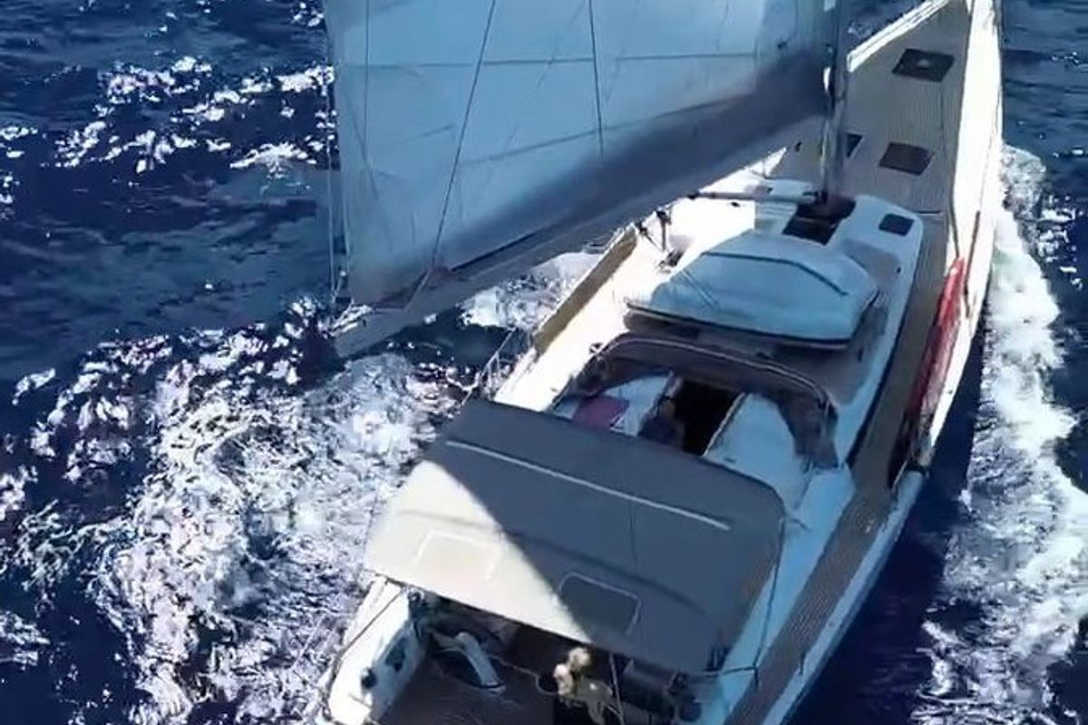 Exterior view of Maravillosa, a Hanse Yachts Hanse 545 sailboat at Split, Croatia