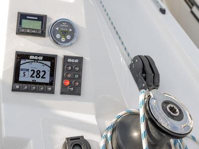 Cockpit of Tatyana, a Bavaria C42 sailboat at Pirovac, Croatia