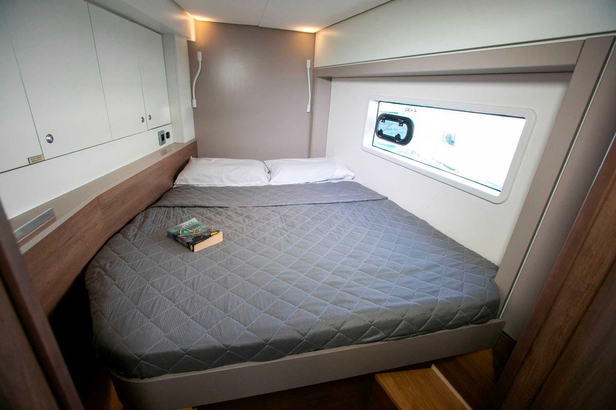 Cabin on Kos 42.6, a Bali 4.2 catamaran at Preveza, Greece