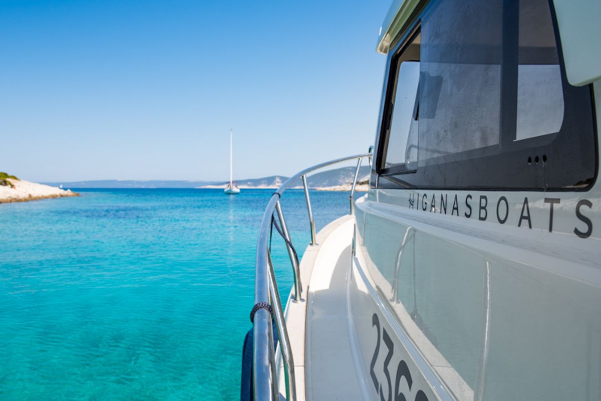 Exterior view of H3, a Leidi 660 motorboat at Grad Pula, Croatia