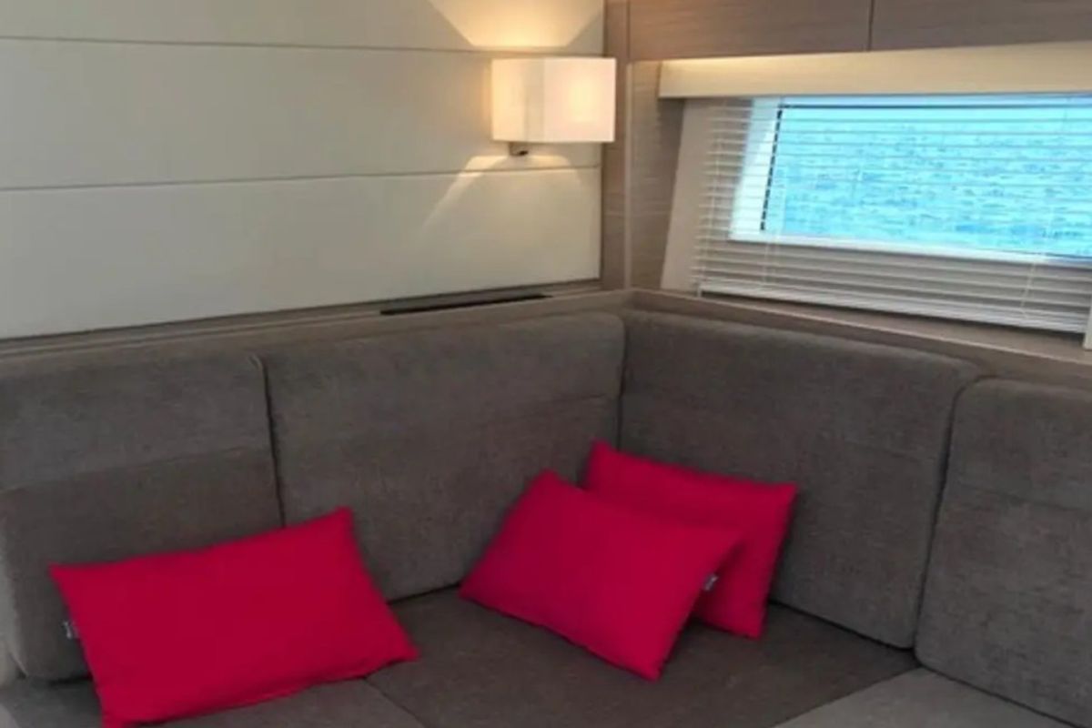 Salon of Ananija II, a Hanse Yachts Hanse 588 sailboat at Marmaris, Turkey