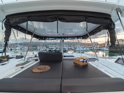 Deck of Spiritus, a Lagoon 46 catamaran at Municipal Unit of Lefkada, Greece