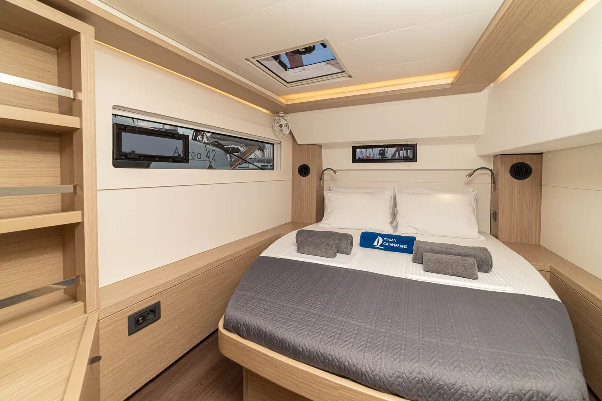 Cabin on Spiritus, a Lagoon 46 catamaran at Municipal Unit of Lefkada, Greece