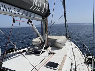 Deck of Mila, a Jeanneau Sun Odyssey 42i sailboat at Volos Municipality, Greece