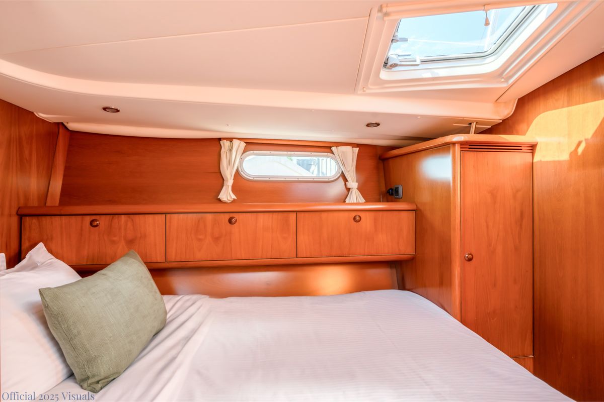 Cabin on Boomerang, a Jeanneau Sun Odyssey 54DS sailboat at Municipal Unit of Ellomenos, Greece