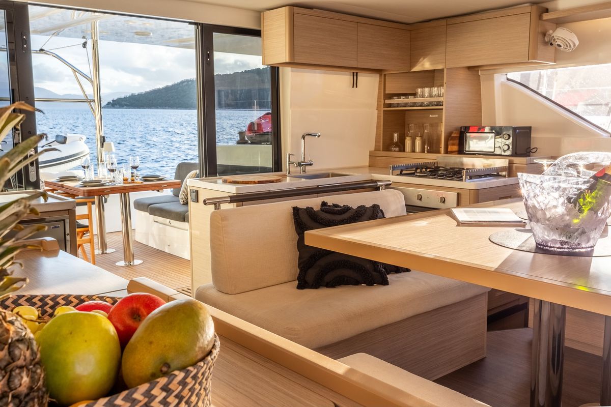 Galley of CELINA, a Lagoon 51 catamaran at Municipal Unit of Lefkada, Greece